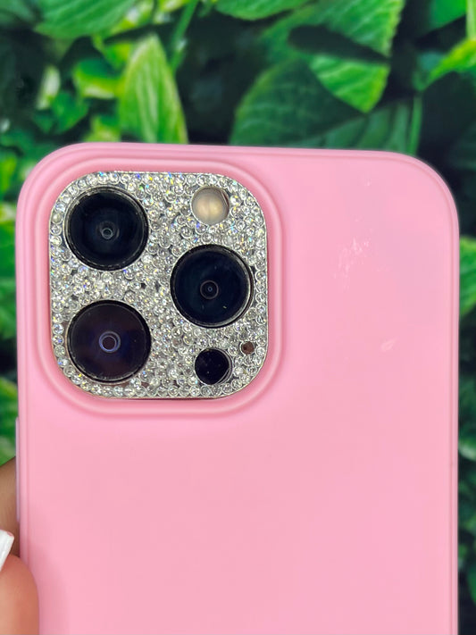 Blinged silver camera protector